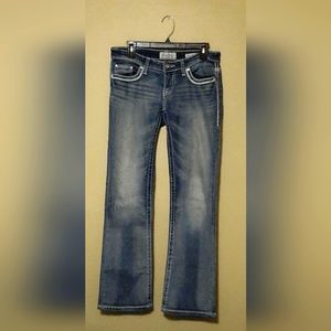 Women's 28R "Leo Bootcut" Distressed Embroidered Jeweled DayTrip Jeans